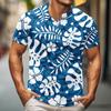 Men'S Printed T-Shirt Outdoor Retro Button Loose Long Sleeve Top