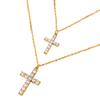 Collar retro con cruz de perlas y diamantes: accesorio de verano estilo hip-hop punk