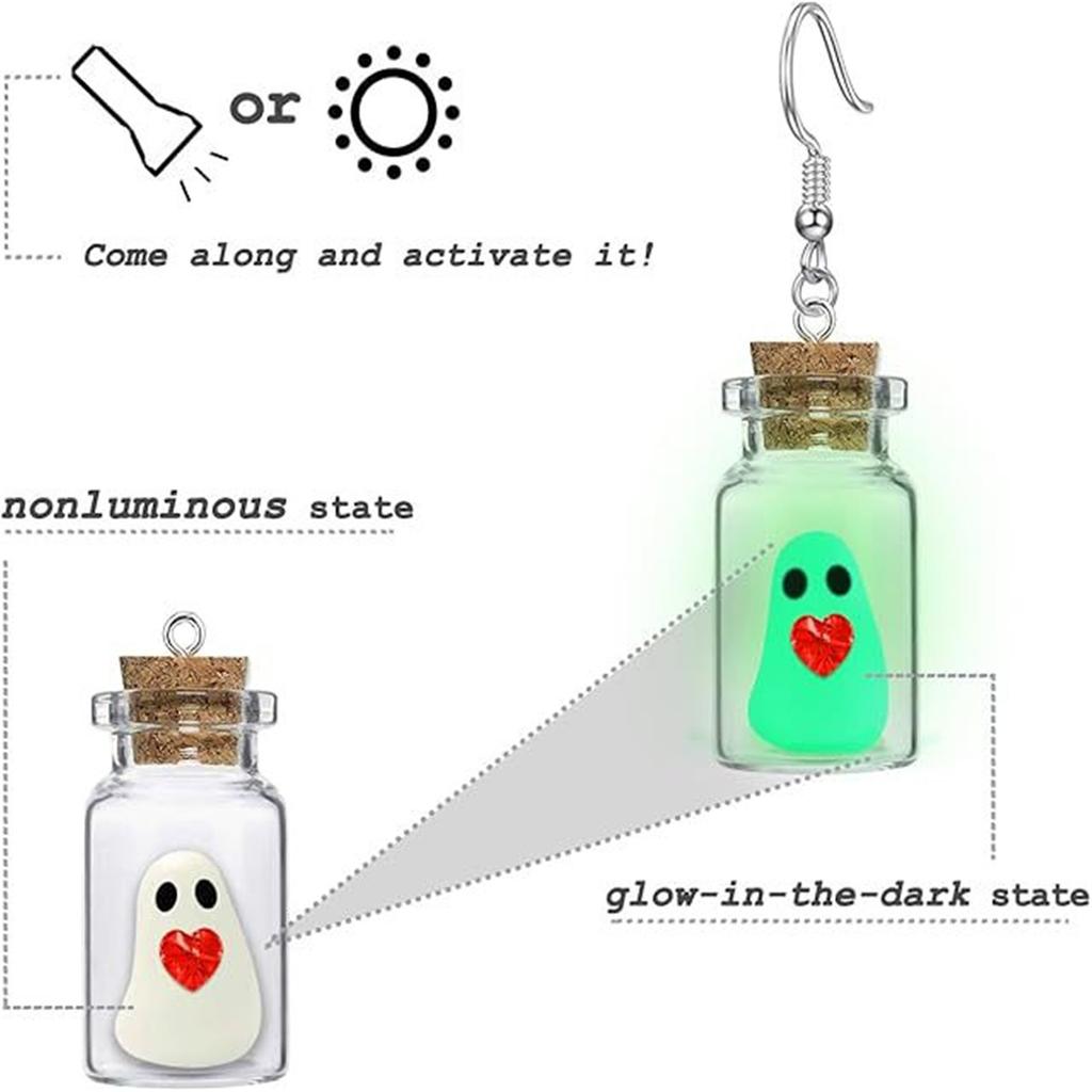 Stylish Glowing Bottle Earrings Unique Sturdy Resin Crafted Jewelry for Women's Halloween Christmas Festivities