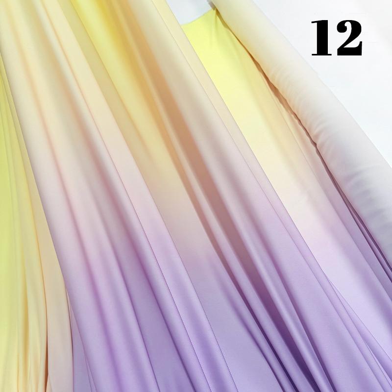 50cm Chiffon Gradient Fabric Hanfu Ancient Style Rainbow Gradient Fabric Stage Costume Design Skirt Dress DIY Sewing Material