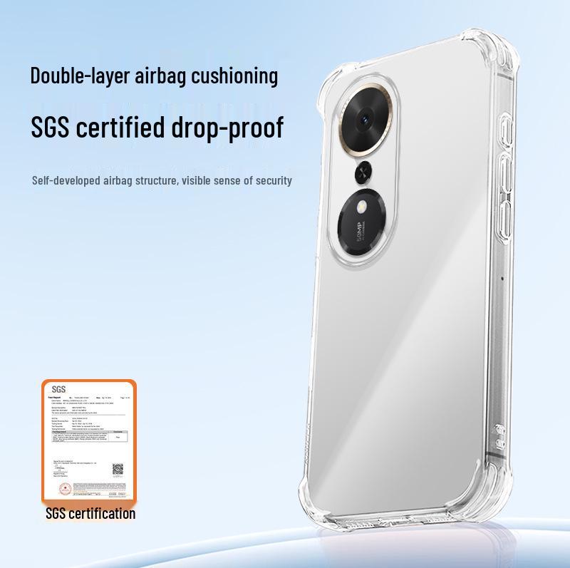 Compatible with Honor Play 70plus: Transparent Airbag Corner Drop-proof TPU Phone Case – Simple, High-end Full Coverage.