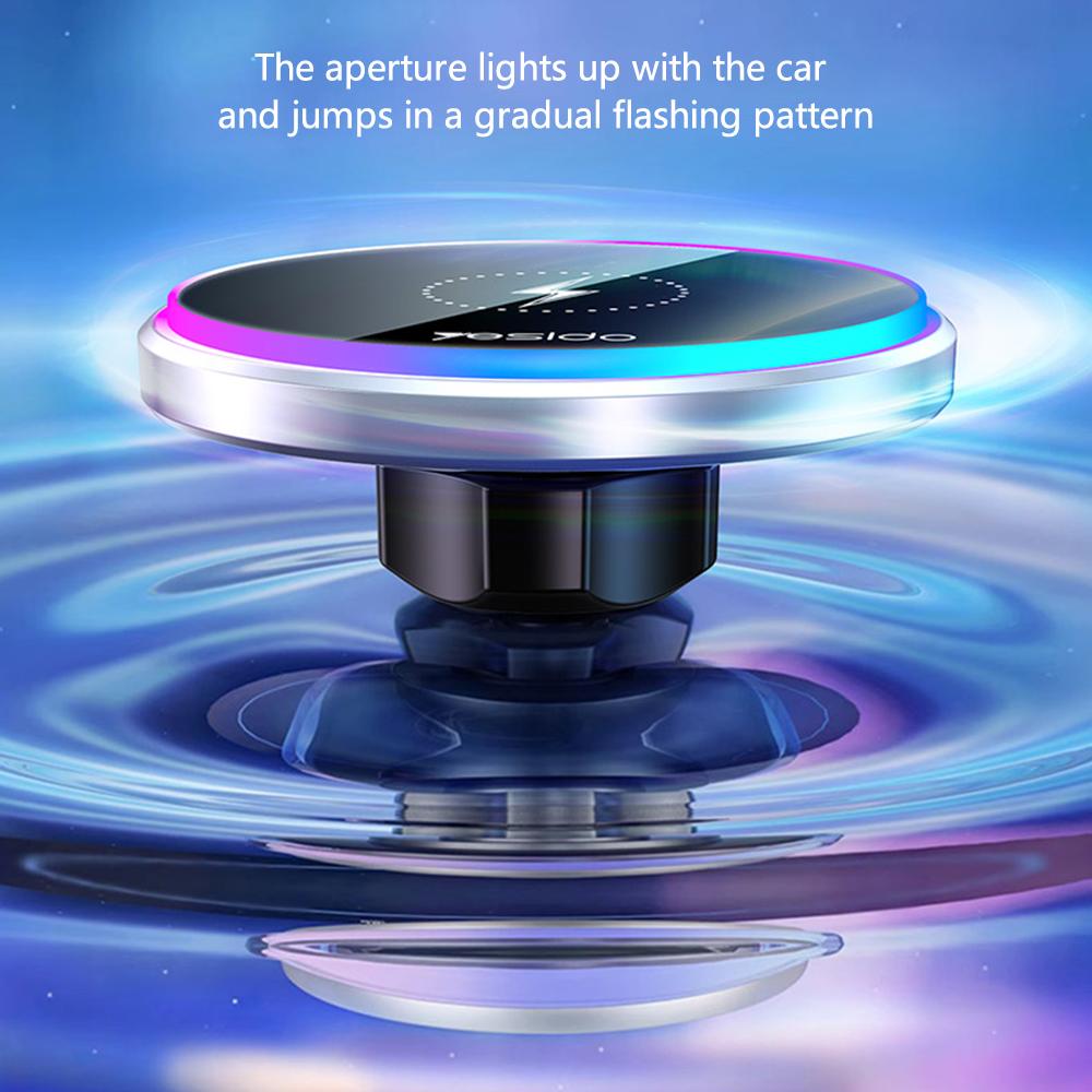 YESIDO C292 15W Magnetic Wireless Charger Cellphone Holder Bracket with Ambient Light