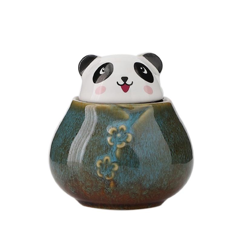 Tea Canister Panda Ceramic Storage Tank Creative Cute Tea Table Ornaments Living Room Coffee Table Decoration