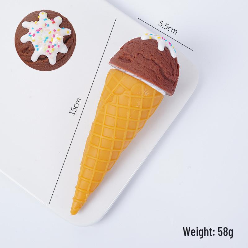 Handcrafted Realistic Ice Cream Ball Display Prop - Macaron Color Cone Toy