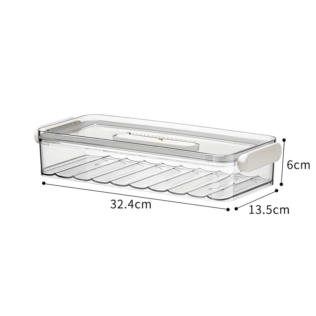 Space-Saving Refrigerator Container Limited Space Organizer Transparent Dumpling Box Single Layer Stackable Large Capacity