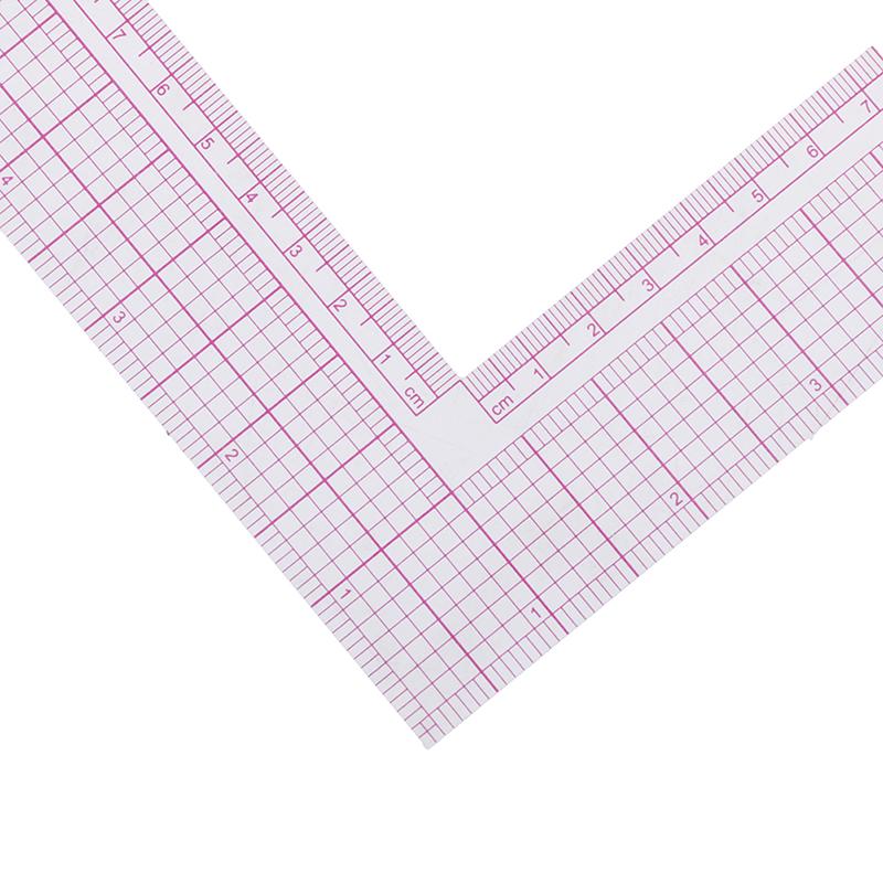 Tailor Drawing Craft Tool Plastové pravítko ve tvaru L Šicí čtvercové křivkové pravítko