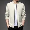 Men's High-End Casual Stand Collar Solid Zipper Jacket - 2025 Autumn Outdoor Business Coat