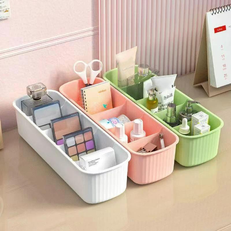 Multifunction Durable Plastic Desktop Storage Box for Organizing Tableware Cosmetics Ideal for Kitchen and Dresser