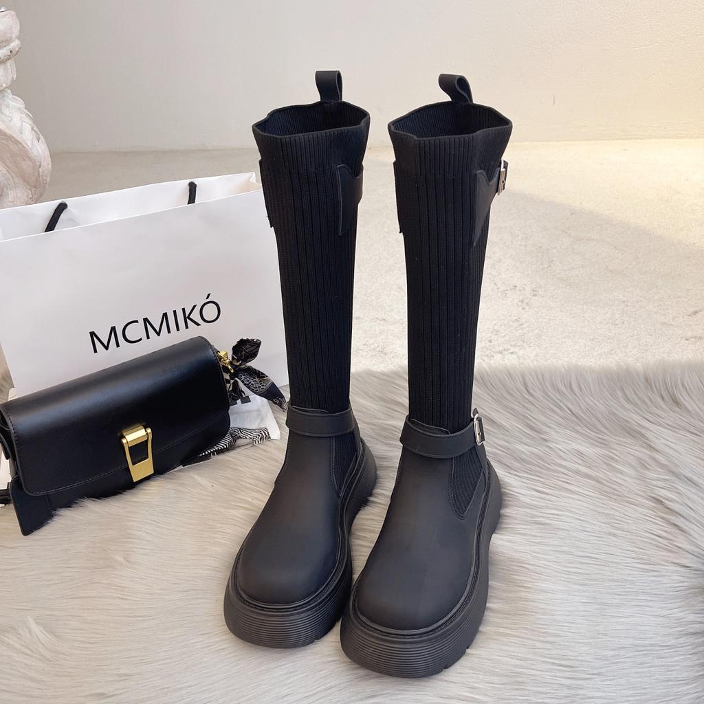 Boots Women's Autumn Skinny New Products New Skinny Socks Boots New Summer New Thick Bottom But Knee Long Tube