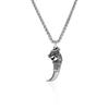 Vintage Punk Style Titanium Steel Fang Pendant Hip Hop Unisex Couple Necklace