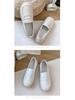 2025 Women's Versatile Soft Sole Flat Nurse Shoes - White Leather for Spring & Autumn