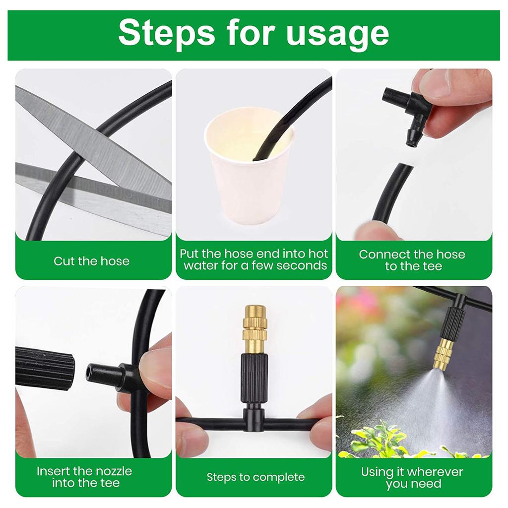 Detachable Metal Irrigation Sprinkler 10/20pcs Misting Nozzle Anti Corrosion Rust Proof Cooling Nozzle for W/ Tee Connec