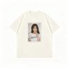Korean Unisexs Tshirts Soft Daily Polaroid Vibe Aesthetic Framed Girl Portrait Print Breathable Cotton Unisex Crew Neck Tshirt