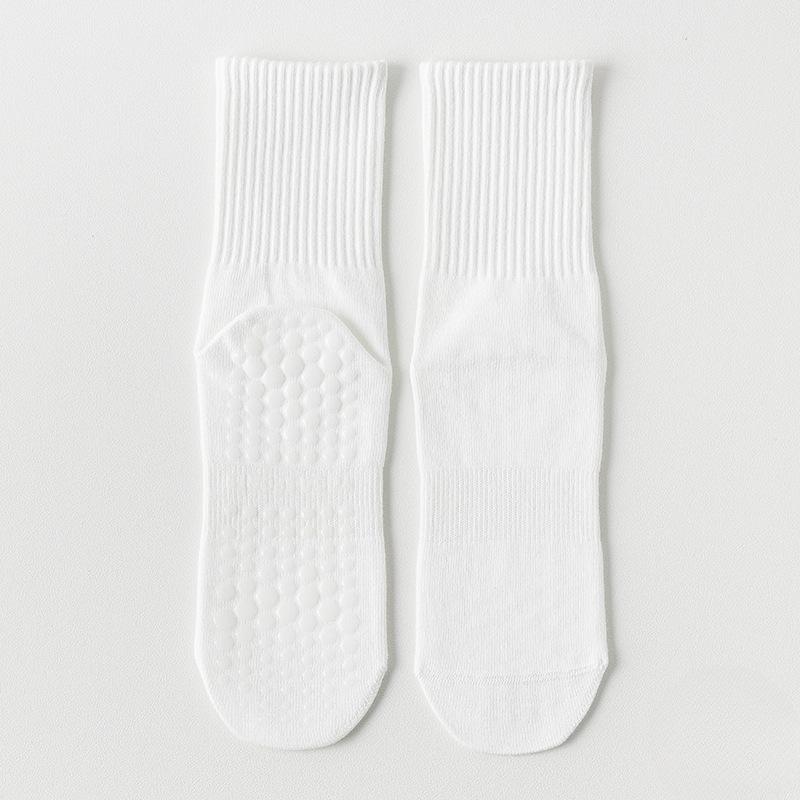 

Женские хлопковые нескользящие силиконовые носки для фитнеса, пилатеса, йоги для дома 1 pair белый