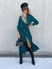 Autumn and Winter New Solid Color Cardigan Long Sleeve Street Dress