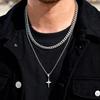 Simple Trendy Star Pendant Necklace, Silver Color Stainless Steel Choker for Men Fashion Party Punk Jewelry Accessories