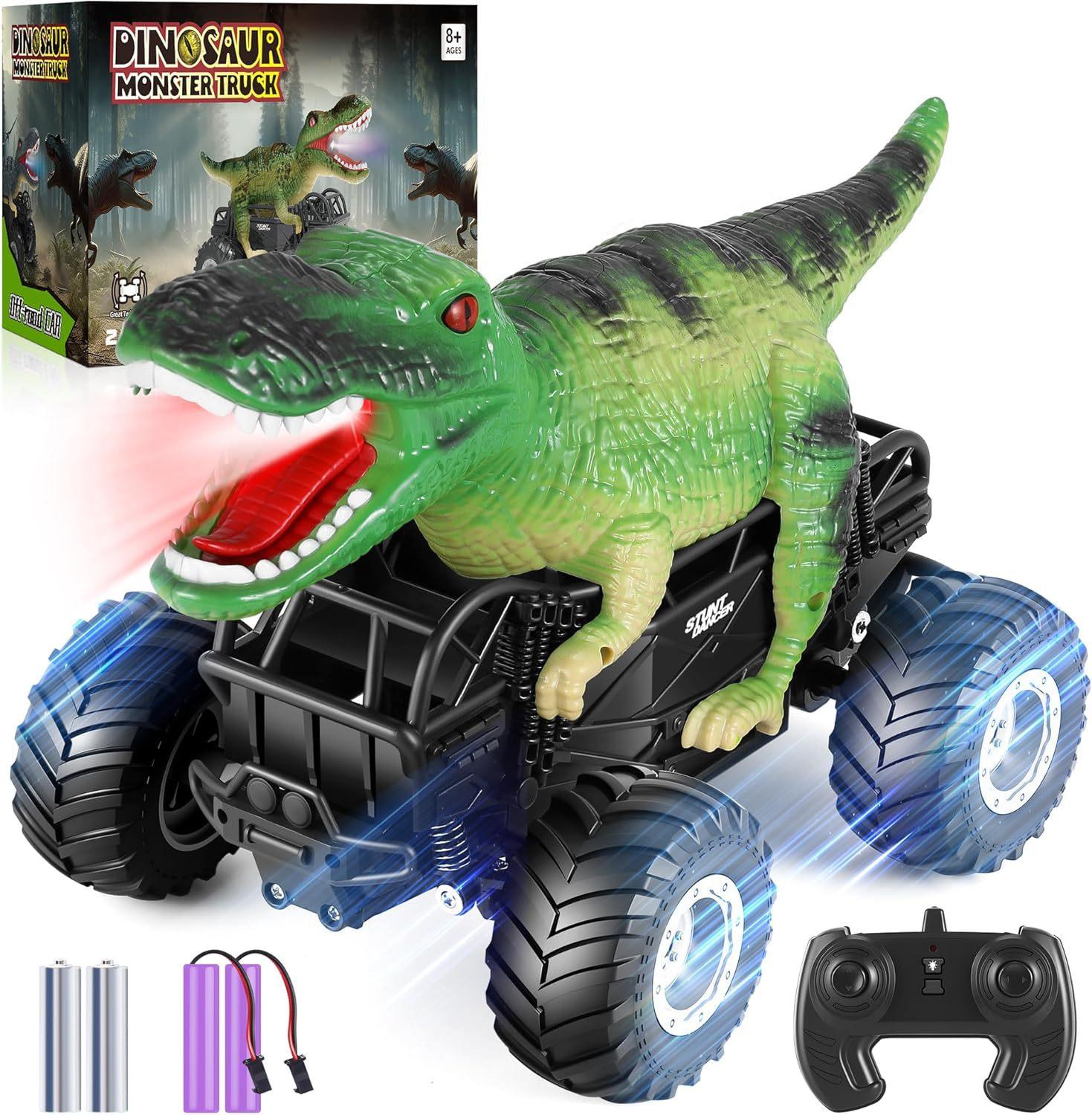 

Simulation Dinosaur Remote Control Car Electric Luminous Climbing Off-Road Stunt Car Boy Children S Toy