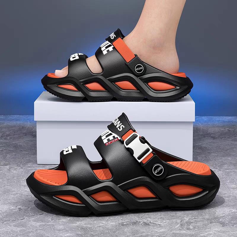 

Мужские тапочки, в которых чувствуешь себя как наступаешь на дерьмо на улице, летние новые домашние комнатные нескользящие и не вызывающие запаха ног спортивные крутые тапочки для мужчин 44-45 yards [suitable for 43-44 feet]