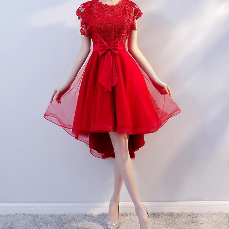 Short Red And White Bridesmaid Dresses Amazon.com: Bridesmaid Dresses Short  Lace Sleeve Chiffon Wedding Guest Dress Long Slit Burgundy Formal Party  Dress : Clothing, Shoes & Jewelry