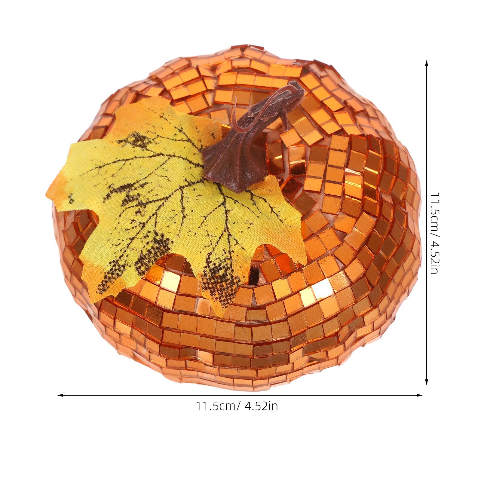 

Halloween Mirror Surface Pumpkin Decoration Realistic Glass Finish Compact Tabletop Centerpiece for Disco Party Home Decor Fall оранжевый