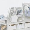 Plastic Slanted Pen Holder Multi Compartments Clear Slots Durable Desk Organizer for Home Office School Student Stationery Storage