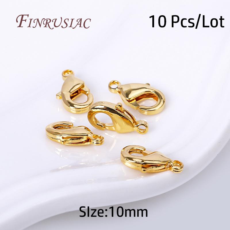 18K Gold Plated Lobster Clasp With Extension Chain,Ball Head Pin,Crimp Beads,Bead Tips,Jump Ring Supplies For Jewelry Wholesale