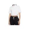 Nike Logo Print Stand Collar Short Sleeve T-Shirt Women Tops White CJ3800-100