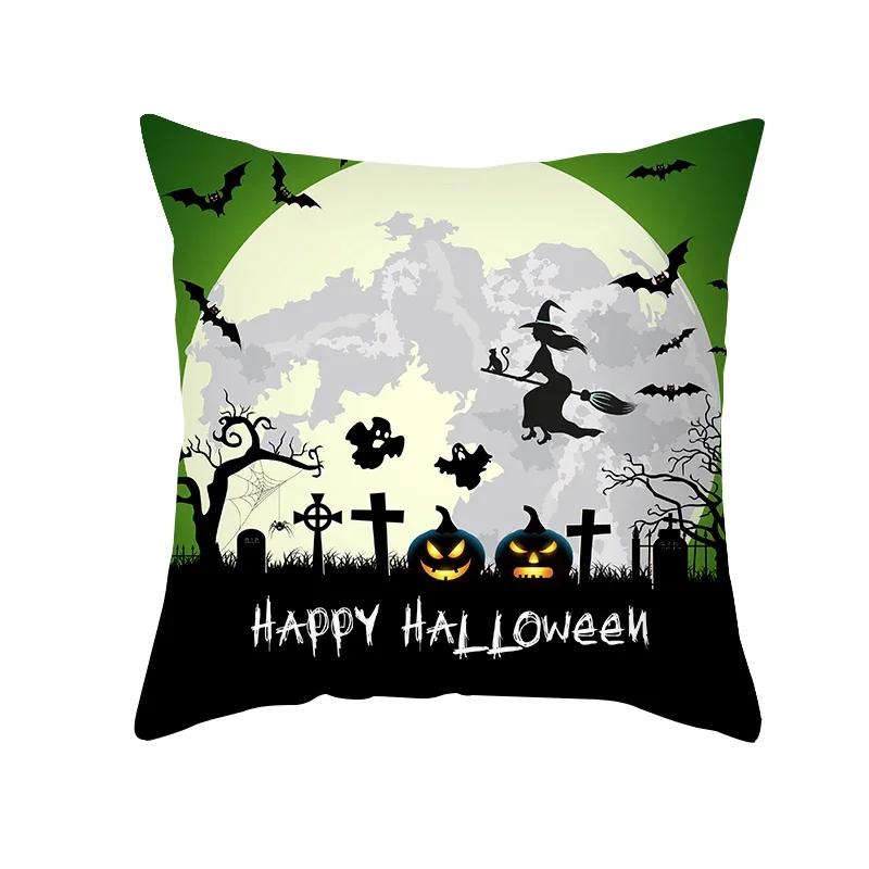 Home Decor Halloween Pumpkin Cushion Cover Trick or Treat Farm Print Sofa Cushion Cover X Funda De Almohada