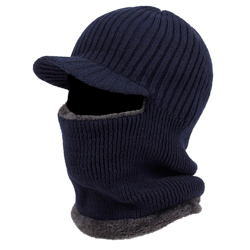 Unisex Scarf Beanies Cap Thick Earflap Knitted Hat Autumn Winter Outdoor Leisure Hats Travel Accessories for Women Men