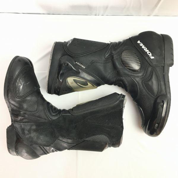 FORMA Motorcycle Racing Boots Black Protector Equipped Size 39 24.0-24.5 Boots/Shoes(USED)
