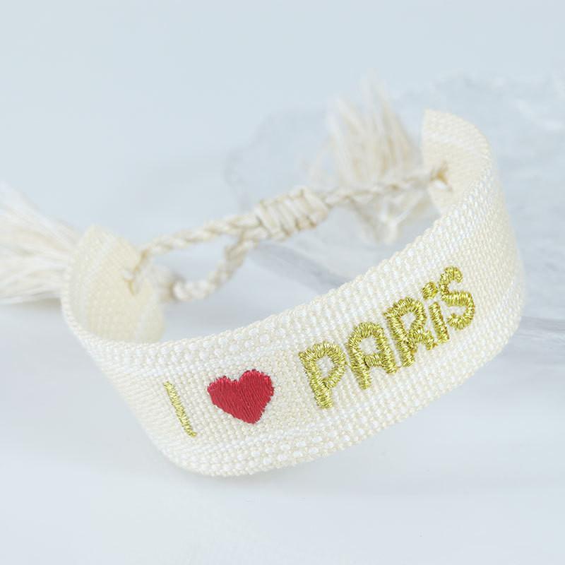 Sports Meeting Paris Couple Webbing Bracelet Embroidery Multicolour Pattern