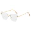 Trimmed Glasses Women'S Ultra-Light Borderless Retro Anti-Blue Light Large Frame Anti-Blue Light Men'S Myopia Glasses Frame
