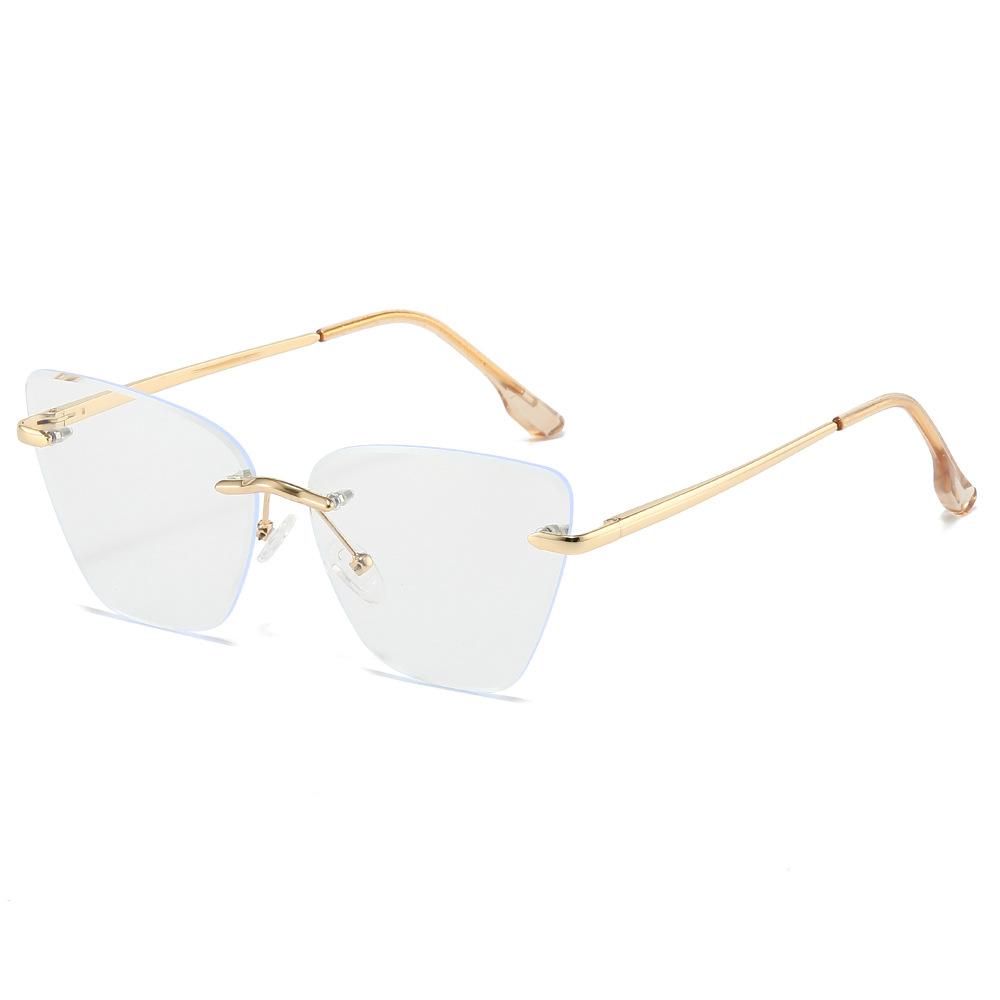 Trimmed Glasses Women'S Ultra-Light Borderless Retro Anti-Blue Light Large Frame Anti-Blue Light Men'S Myopia Glasses Frame