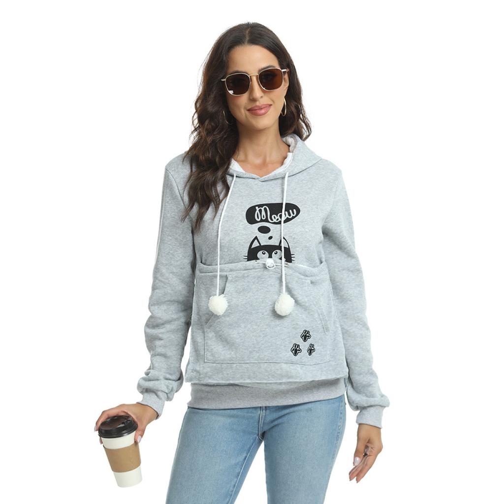 Women's Casual Animal Print Long Sleeve Plus Size Hoodie