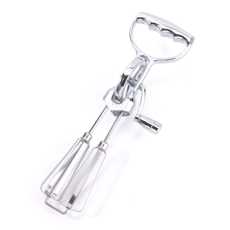 .1pc Hand Crank Mixer Manual Stainless Steel Egg Whisk Multifunctional Dishwasher Safe Egg Beater Portable Egg Mixer For Baking