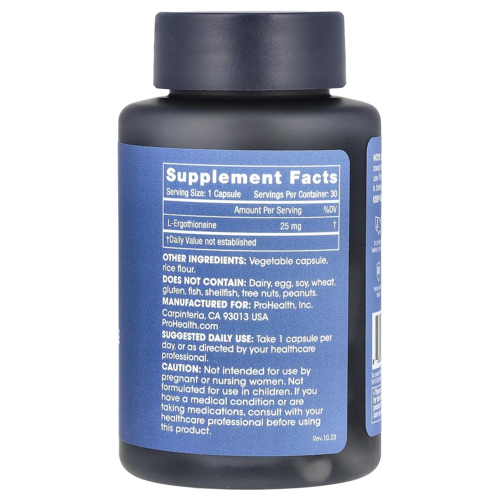 Ergothioneine, 25 mg, 30 capsules
