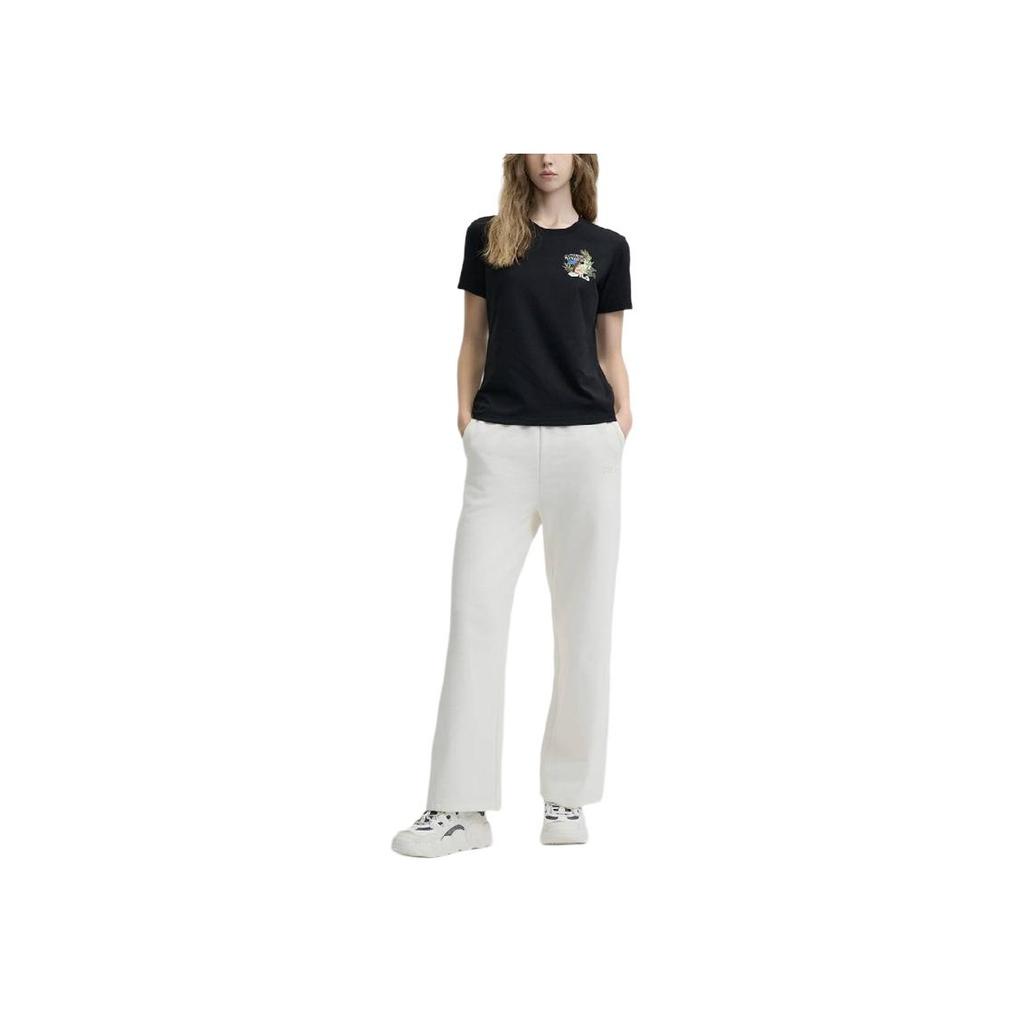 Fila Heritage Series Fashion Knit Versatile Straight Loose Casual Pants Women Bottoms Off-White F11W448609F-BG
