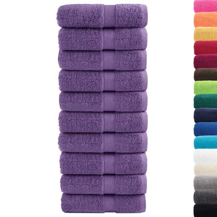VidaXL Serviettes de toilette Premium SOLUND 10 pièces Violet 30 x 30 cm 600 g/m² 137349