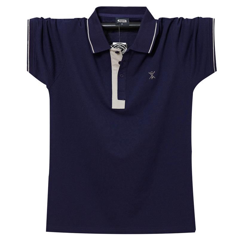 New Summer Men's Short-sleeved Polo Shirt Loose Casual Lapel T-shirt Cotton Breathable Sweat-absorbent Plus Size