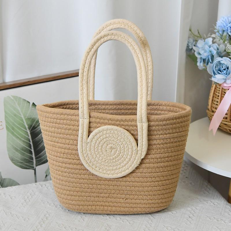 Woven Tote Bag High-end Simple Handbag Straw Cotton All-matching Commuter Women s