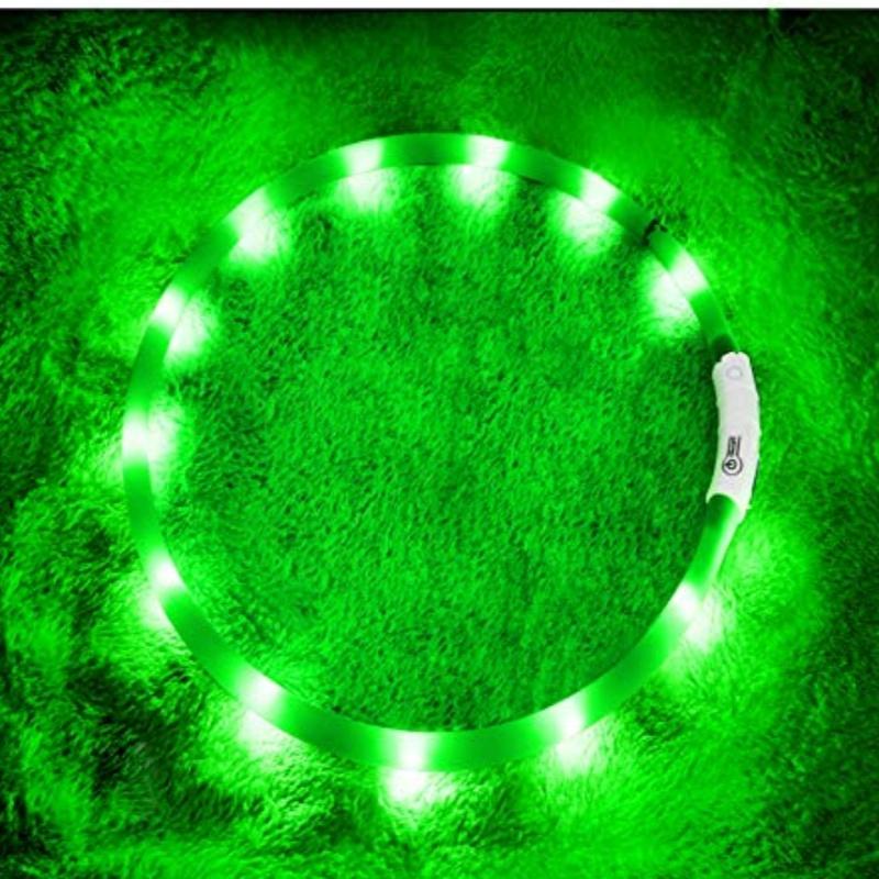 Led Luminous Dog Collar 4 Flashing Modes Multi-color Light Up Soft Silicone Glowing Light Dog Necklace for DogsCat Walking Night 3