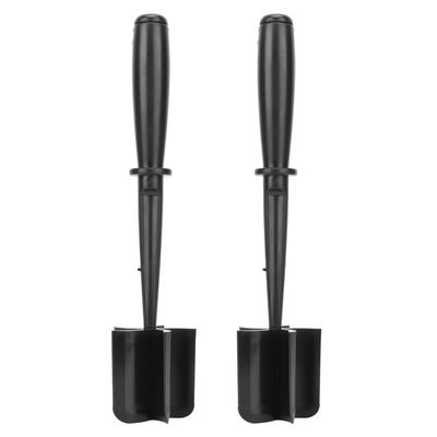 Fleischwolf Hitzebeständig Ergonomischer Griff Nylon Hackfleischstampfer für Hähnchen Kartoffel Hamburger Schwarz 2 Stück