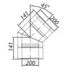 ADAM GAS Elbow fi 130/200 45°