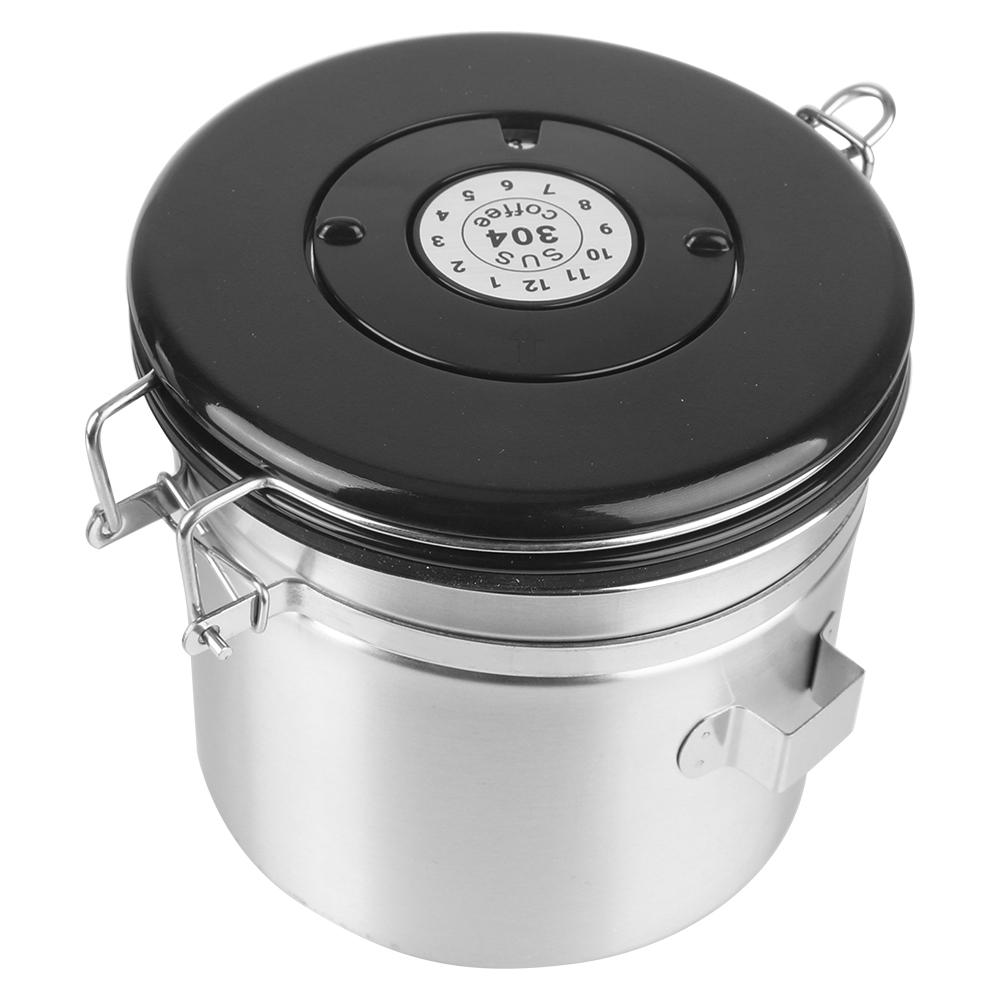 Storage Canister For Coffee Beans Airtight Lid Preserves Freshness Coffee Container with co2 Valve Stainless Steel Coffeeware