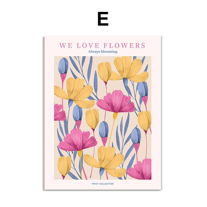 Flower Market Abstract Floral and Prints Modern Wall Art, Canvas Painting, Nordic Posters, Pictures for Living Room, Home Decor