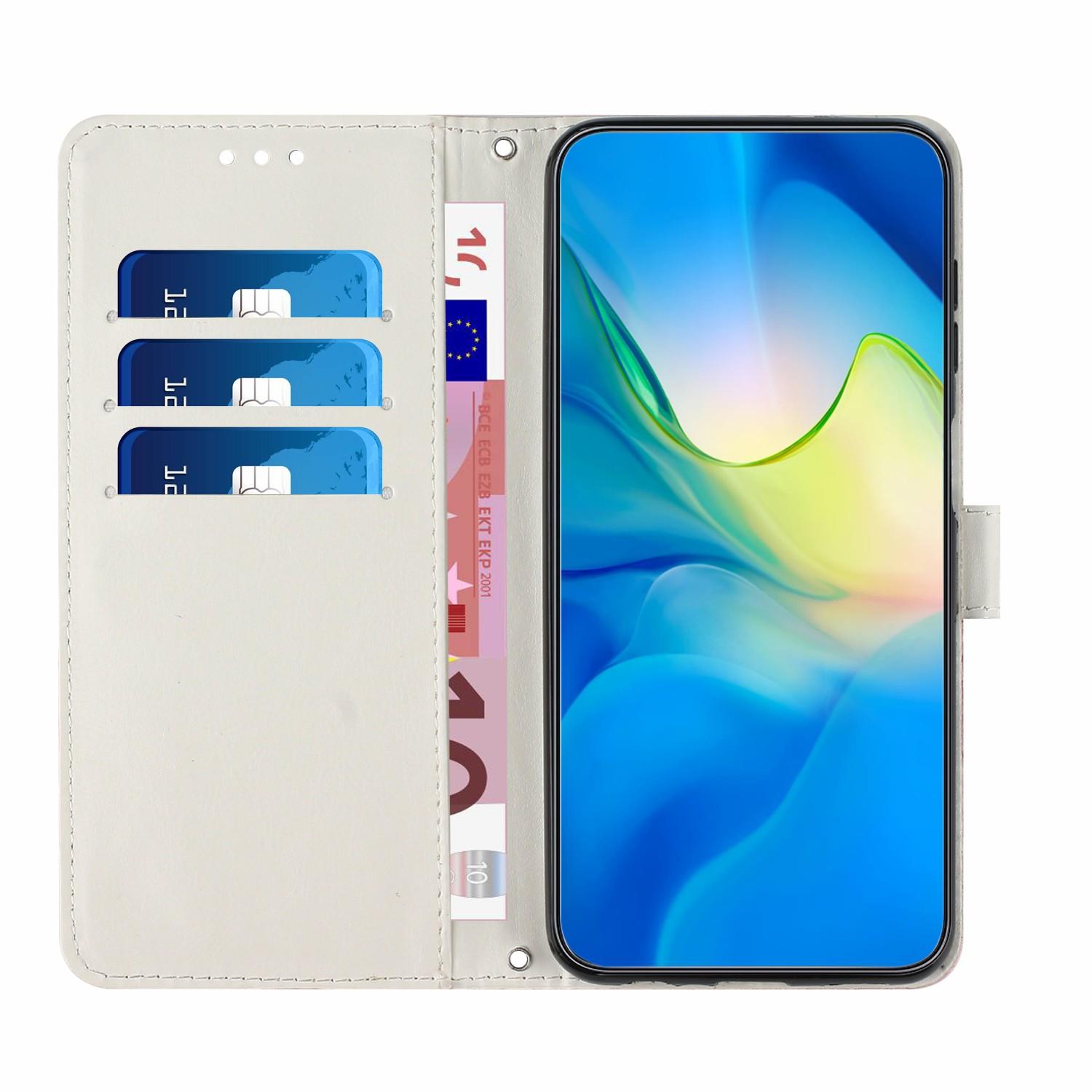 

For Xiaomi Redmi Note 12S 4G Marble Pattern Wallet Case PU Leather Stand Phone Cover with Wrist Strap Purple