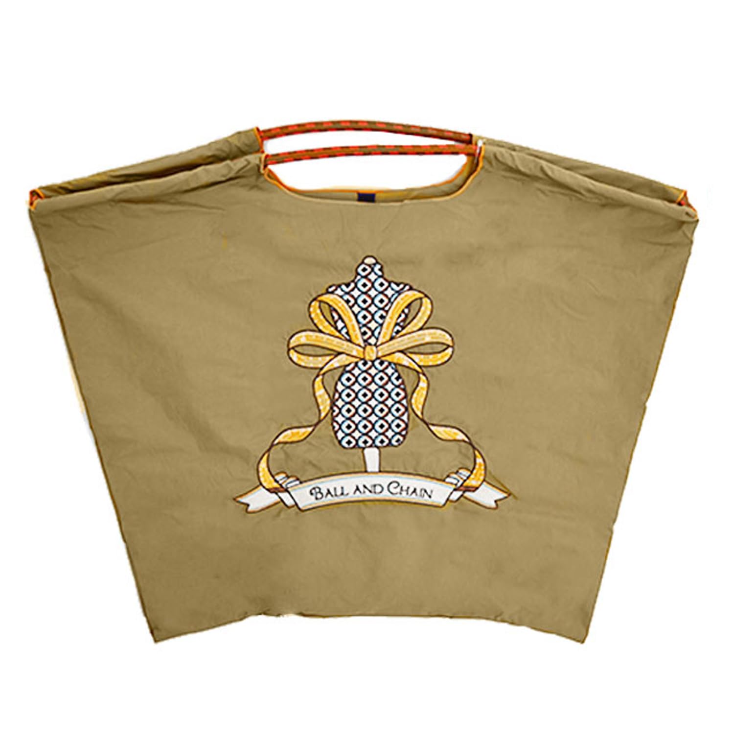 

Ball Chain Genuine Torso L Size Shopping Bag Eco Bag Tote Bag Embroidery 301150 [Ball & Chain] & (BEIGE, L)