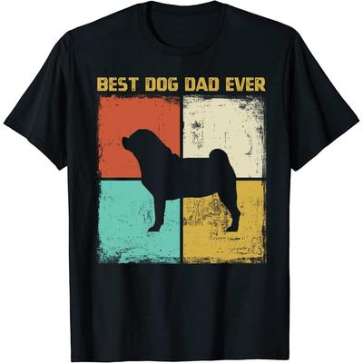 Mens Dog Dad Retro Best Puggle Dog Dad Ever Father's Day T-Shirt for Men Black