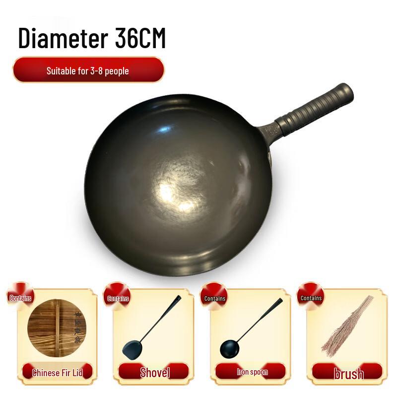 ZISIZ Handmade Cast Iron Mirror Wok