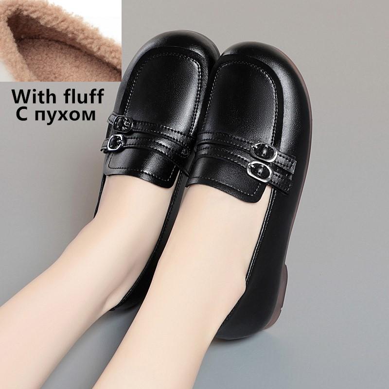 Fashion AIYUQI Women Loafers Fall 2025 New Flat Casual British Style Fur Shoes Ladies Large Size 41 42 43 Shoes Women
